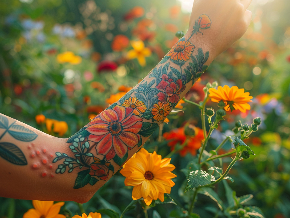 fleurs tatouage